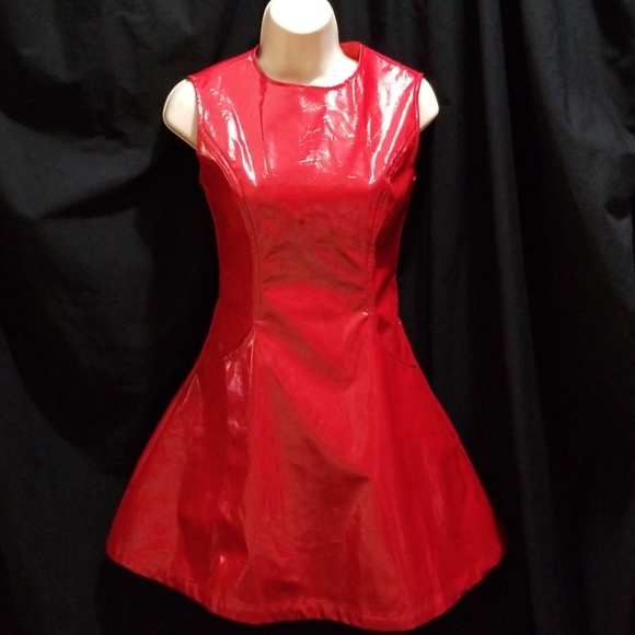 Red pvc skater skirt Clearance